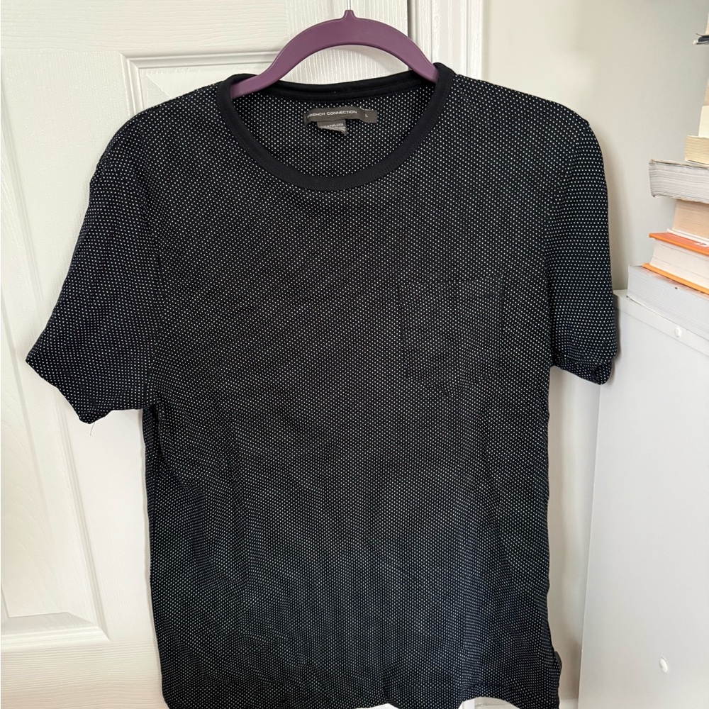 Men's French Connection dot pattern Crew Neck Pocket T-Shirt